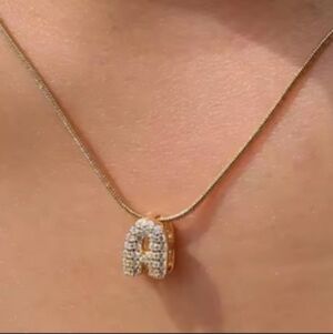 Pave dainty letter A necklace; nwot